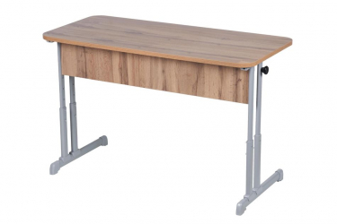 Парта двухместная эргономическая (рост 3-7) Клен Танзау/Металл Серый