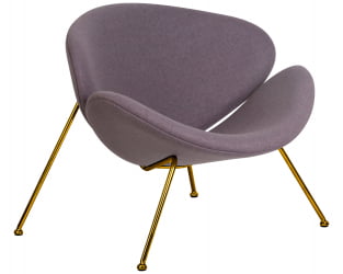 Кресло дизайнерское DOBRIN EMILY (серая ткань AF7, золотое основание)