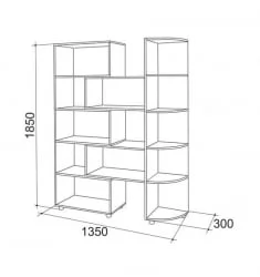 Стеллаж 2 Дуб Млечный
