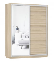 Шкаф-купе двухдверный Экспресс Дуо Медиум 1600х2400h Ясень шимо светлый