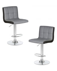 Стул барный DOBRIN CANDY (светло-серый-черный) 2 шт