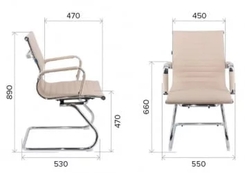 Кресло для посетителей Leo CF экокожа Бежевый