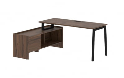 Стол с тумбой ЕДИС ЕЛCТ 17614 Дуб Денвер темный Черный / EDIS ELCT