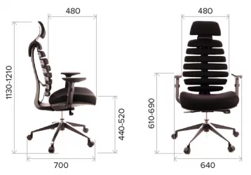 Эргономичное кресло Ergo Black ткань Черный