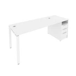 Рабочая станция с опорной тумбой Metal System Б.РС-СТП -1.4 Белый