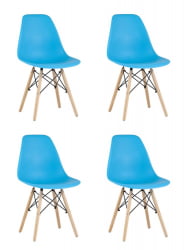 Стул Eames Style DSW бирюзовый 4 шт. комплект (разборный каркас)