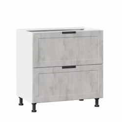 Тумба кухонная 800 с 2 ящиками ЛЮКС (4) Джамис ЛД 296.920.000.039 Белый Белый камень