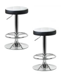 Табурет барный DOBRIN BRUNO (бело-черный) 2 шт