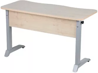 Парта двухместная эргономичная (рост №6) Ясень Шимо светлый/Металл Серый