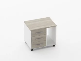 Тумба подкатная с нишей Deka 9.05.02Пр Дуб Сантана светлый/Белый