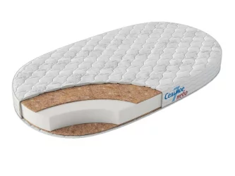 Матрас из ортофайбера с кокосом с двух сторон Кроха Зебра Стандарт Овальный