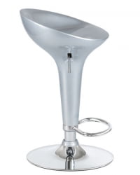Стул барный ДОБРИН БОМБА (серебряный металлик) 2 шт / DOBRIN BOMBA