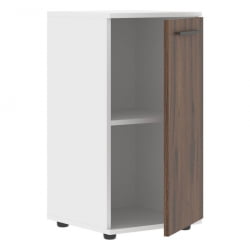 Шкаф колонка с глухой малой дверью ЕДИС ЕЛCС 42.1 Дуб Денвер темный Мокко Белый / EDIS ELCS