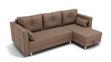 Диван Консул-2 НПБ угол левый/правый (ЗР) Цвет фасада: Светло коричневый; Тип: Левый/правый; Материал фасада: Металл/Велюр