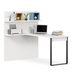 Стеклянный компьютерный стол Милтон ЛД 537.080.000 Белый Шенилл