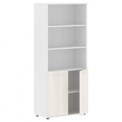 Шкаф с одним комплектом глухих малых дверей ЕДИС ЕХCС 85.5 Ясень Траун Белый Белый / EDIS EHCS