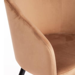 Кресло LA FONTAIN (mod. 004) вельвет/металл, 60 х 57 х 84 см , коричневый (HLR11)/черный