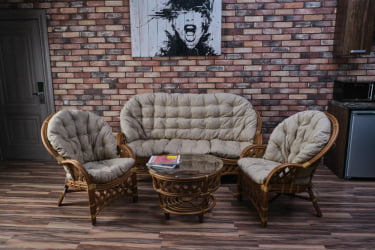 Комплект Черчилль/Рузвельт/Кобана с 3х местным диваном Cherchille6 молочный шоколад