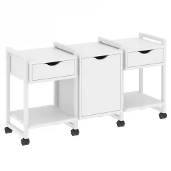 Тумба на колесных опорах наборная. Вариант №6 LOFT VR.L-TN-6.K Металл белый Белый Бриллиант