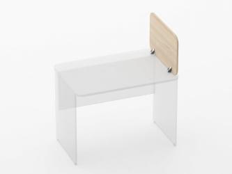 Экран разделительный прямой Glassy 5.14.06 Дуб молочный