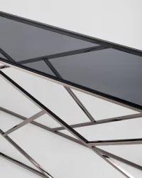 Консоль АРТ ДЕКО 115x30 Темный хром стекло smoke