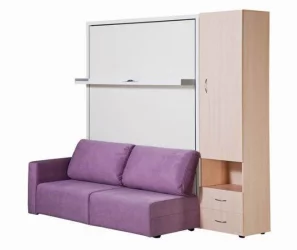 Шкаф-диван-кровать Смарт 1 3-в-1 правый 1600 Дуб молочный