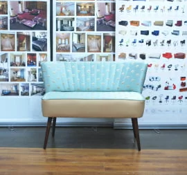 Диван двойной Бьерн двойной бирюза/бежевый