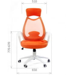Кресло для руководителя CHAIRMAN 840 white Акрил оранжевый