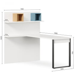 Стеклянный компьютерный стол Милтон ЛД 537.080.000 Белый Шенилл