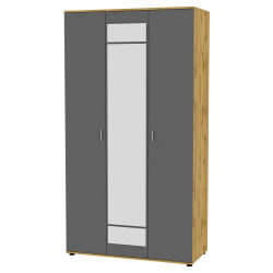 Шкаф распашный Алиса(H5_M)2230х1200х540ручкаскоба96мм(ДВ-Графит)