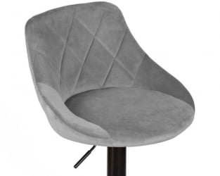 Стул барный ДОБРИН ЛОГАН БЛАCК (серый велюр (МДЖ9-75)) 2 шт / DOBRIN LOGAN BLACK (MJ9-75))