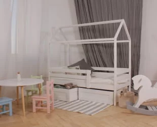 Кровать-домик RooRoom кд-33 с ящиками Белый