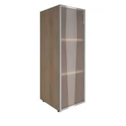 Шкаф книжный средний со стеклом в раме Lacobel без топа YALTA LT-SU 2.4R white Снежная Патина