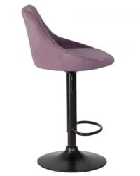 Стул барный DOBRIN LOGAN BLACK (пудрово-сиреневый велюр (MJ9-52)) 2 шт