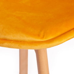 Стул ТУЛИП СОФТ (мод. 74) вельвет/дерево , 54 х 47 х 83 см , желтый (ХЛР 41)/натуральный / TULIP SOFT (mod. (HLR