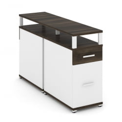 Тумба двухсторонняя опорная приставная с ящиком, распашным фасадом и надставкой CONCEPT CN.DTGO-006 B/W Дуб Мали Белый бриллиант Белый