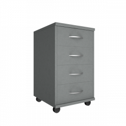 Тумба подкатная (4 ящика, с замком) Рива А.ТМ-4Ф Серый / Riva А.ТМ-4F
