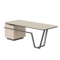 Стол руководителя правый Line СФ-571101.1 Дуб светлый Черный графит