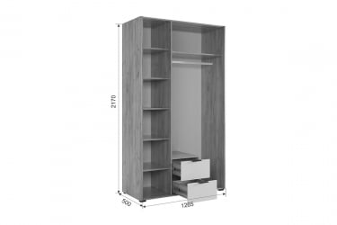 Шкаф трехдверный Адам MSA-04 дуб крафт золотой/графит