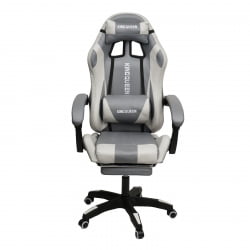 Кресло 1208, замша, цвет серо-белый с массажем, арт 1208-Grey-White