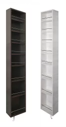 Шкаф в гостиную в черном глянцевом стекле Лупо Шелф (правый) Венге