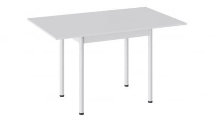 Стол обеденный Родос Тип 2 с опорой d40 Белый муар, Белый