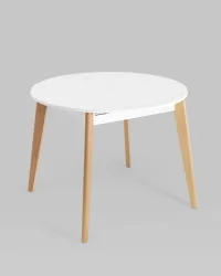 Раздвижной овальный стол Rondo 100-135 Бук/белый