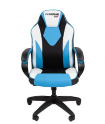 Кресло геймерское CHAIRMAN GAME 17 черный/голубой/белый