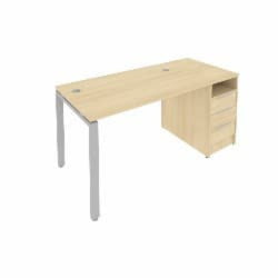 Рабочая станция с опорной тумбой Метал Сйстем Б.РС-СТП -1.2 Акация/Серый / Metal System