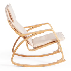 Кресло-качалка mod. AX3005 дерево береза, ткань: полиэстер/хлопок, 61х94,5х104 см, дерево: дуб #3, ткань бежевая 1501-4