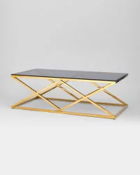 Стол журнальный ИНСИГНИЯ 120x60 Золото стекло smoke