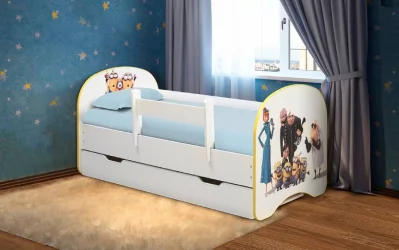 Кровать детская с фотопечатью с 1 ящиком 800*1600 Гадкий я