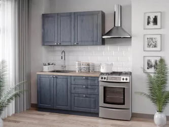 Шкаф кухонный 400 высокий Мокка ЛД 274.420.000.169 Черный Дуб фактурный антрацит