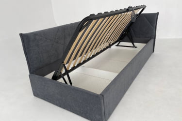 Односпальная кровать с подъемным механизмом Бест (Тахта) КМ.T-15 графит (велюр)